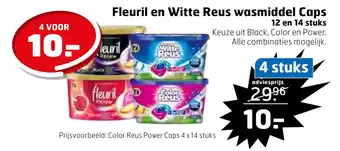 Trekpleister Fleuril en Witte Reus wasmiddel Caps aanbieding