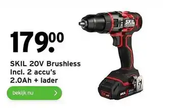 GAMMA Skil 20V Brushless Incl. 2 Accu's 2.0Ah + Lader aanbieding