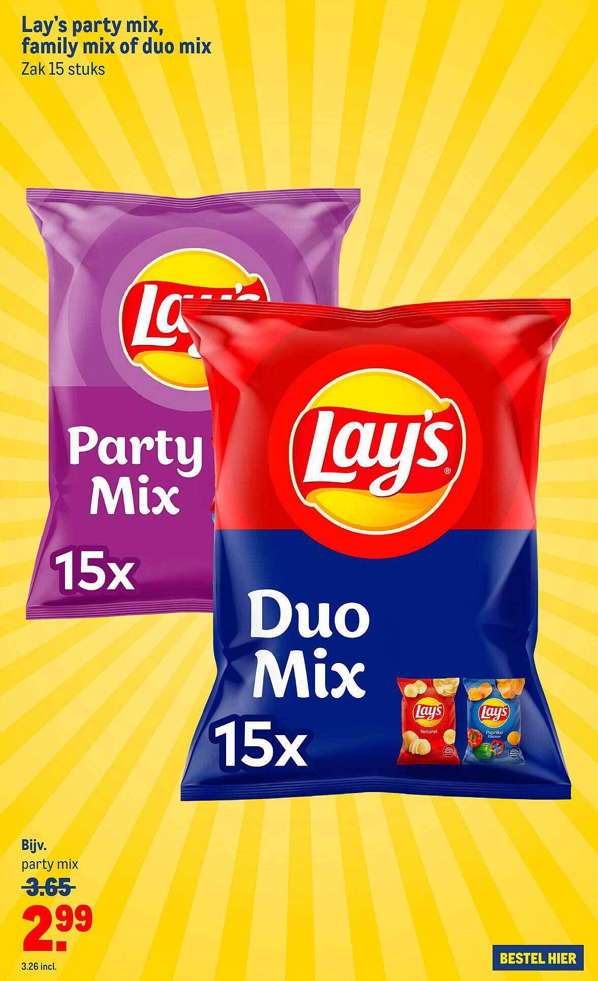 Lay's Party Mix, Family Mix Of Duo Mix aanbieding bij Makro