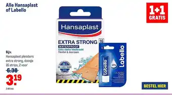 Makro Alle Hansaplast Of Labello 1+1 Gratis aanbieding