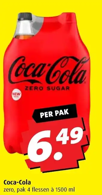 Boni Coca-Cola zero, pak 4 flessen a 1500 ml aanbieding