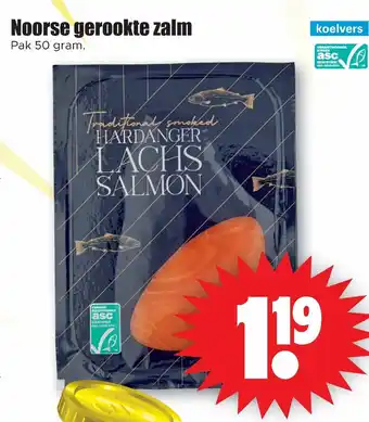 Dirk Noorse gerookte zalm 50 gram aanbieding