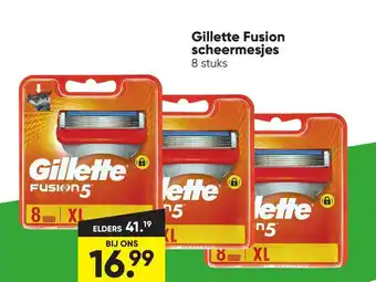 Big Bazar Gillette Fusion scheermesjes 8 stuks aanbieding