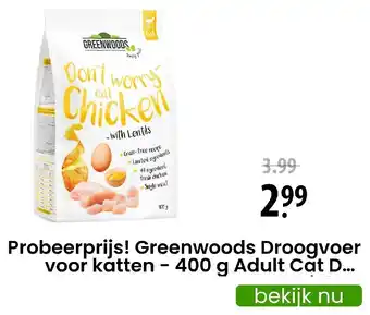 Zooplus Probeerprijs! Greenwoods Droogvoer voor katten - 400 g Adult Cat aanbieding