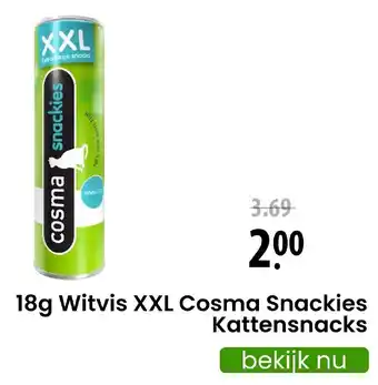 Zooplus 18g Witvis XXL Cosma Snackies Kattensnacks aanbieding