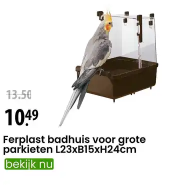 Zooplus Ferplast badhuis voor grote parkieten L23xB15xH24cm aanbieding