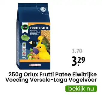 Zooplus 250g Orlux Frutti Patee Eiwitrijke Voeding Versele-Laga Vogelvoer aanbieding