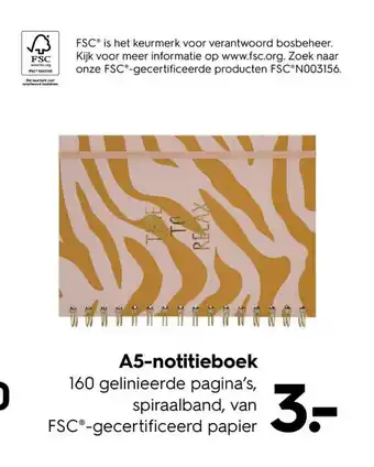 HEMA A5-notitieboek aanbieding