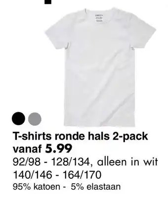 Wibra T-shirts ronde hals 2-pack aanbieding