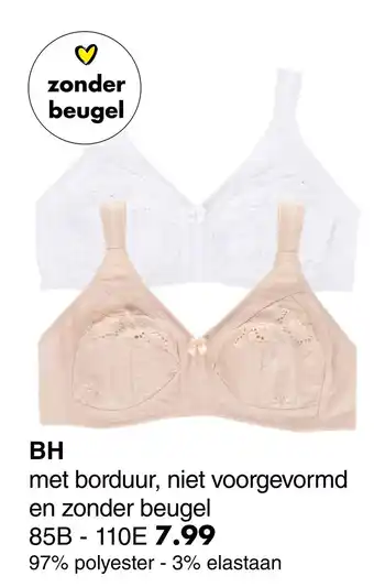 Wibra BH met borduur, niet voorgevormd en zonder beugel 85B-110E 7.99 aanbieding