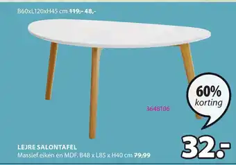 Jysk Lejre Salontafel B48xL85xH40 cm aanbieding