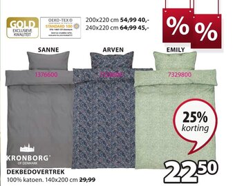 Jysk Kronborg Dekbedovertrek aanbieding