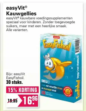 De Online Drogist EasyVit Kauwgellies 15% Korting aanbieding