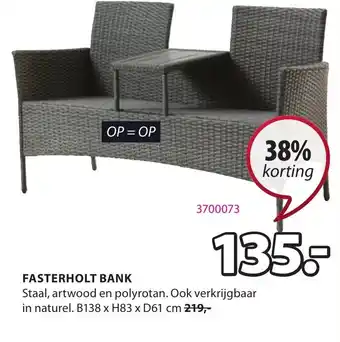 Jysk Fasterholt Bank B138xH83xD61 cm aanbieding