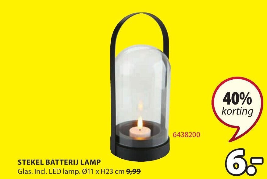 Stekel Batterij Lamp 11xH23 cm aanbieding bij Jysk