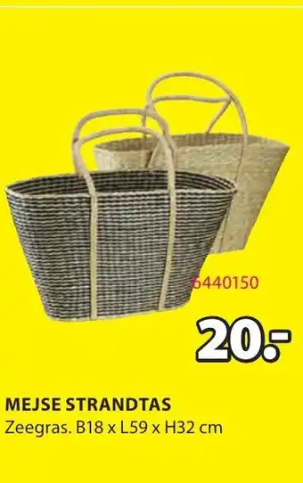 Jysk Mejse Strandtas B18xL59xH32 cm aanbieding