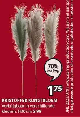 Jysk KRISTOFFER KUNSTBLOEM aanbieding