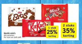 Albert Heijn Nestle mini's 2 stuks aanbieding