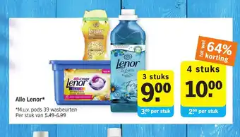 Albert Heijn Alle Lenor 4 stuks aanbieding