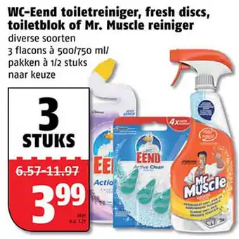 Poiesz WC-Eend toiletreiniger, fresh discs, toiletblok of Mr. Muscle reiniger aanbieding