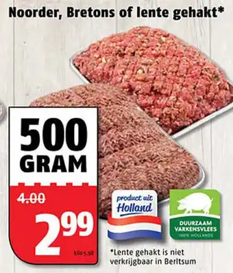 Poiesz Noorder, Bretons of lente gehakt* 500g aanbieding