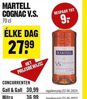 Dirck 3 Martell Cognac V.S. 70 cl aanbieding