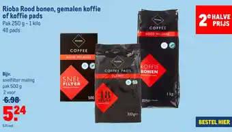 Makro Rioba Rood bonen, gemalen koffie of koffie pads aanbieding