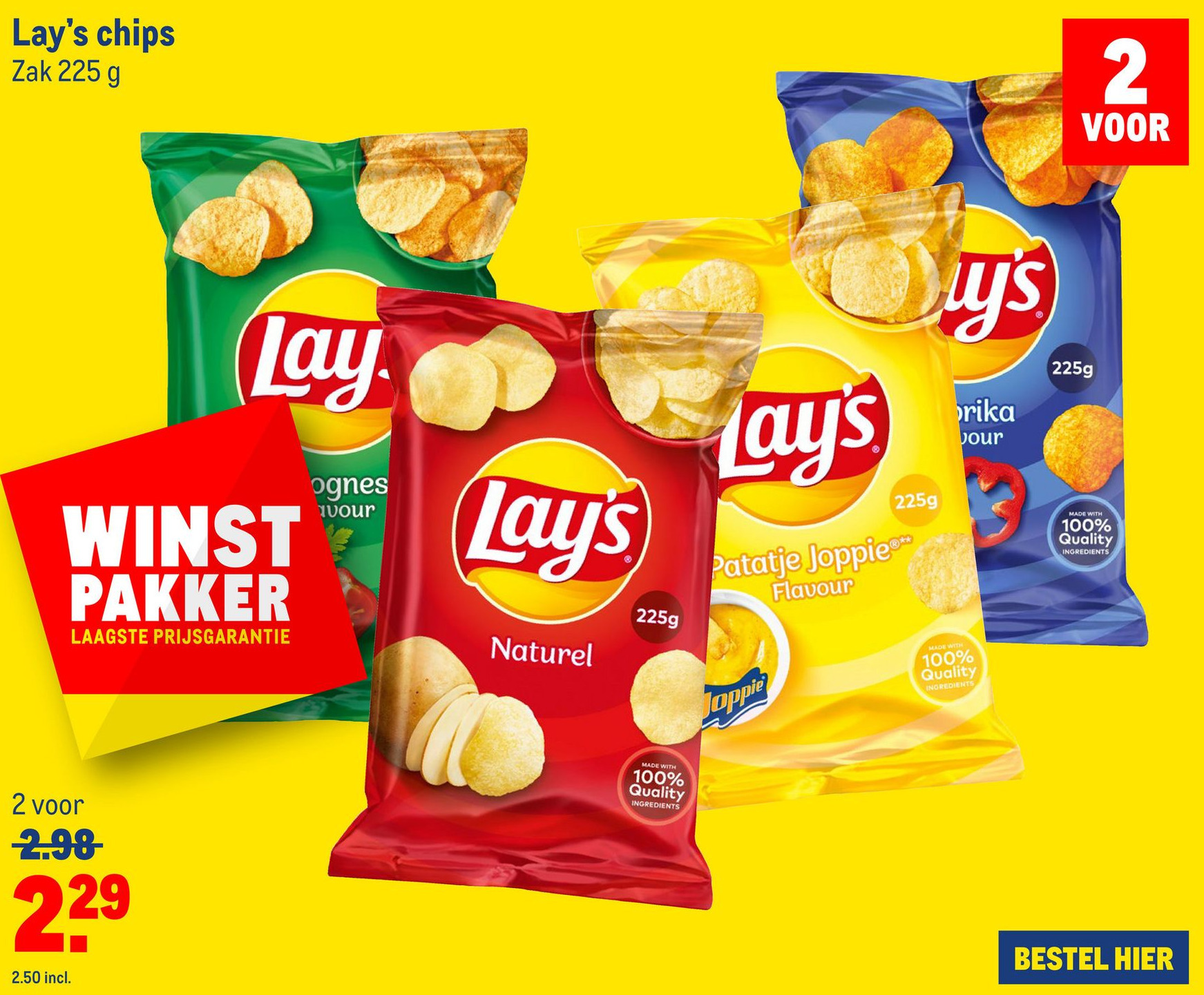 Lay's chips Zak 225 g aanbieding bij Makro