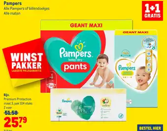 Makro Pampers Alle Pampers of billendoekjes Alle maten aanbieding