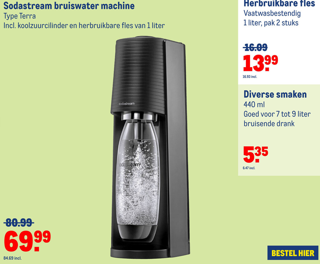 Sodastream bruiswater machine aanbieding bij Makro