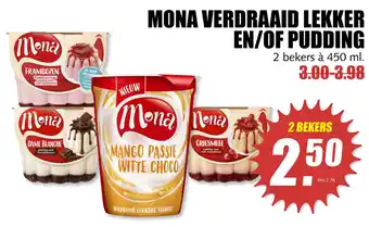 MCD Supermarkt Mona verdraaid lekker en/of pudding 450ml aanbieding