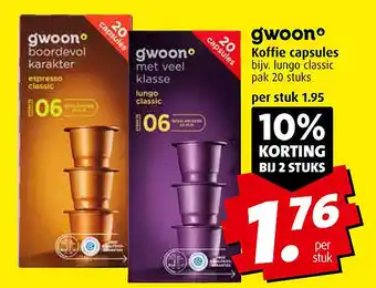 Boni gwoon Koffie capsules aanbieding