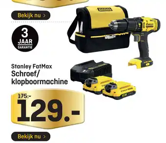 Hubo Stanley FatMax Schroef/klopboormachine aanbieding