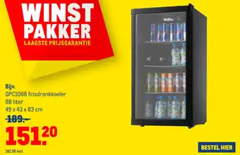 Makro GPC1088 frisdrankkoeler 88 liter 49 x 43 x 83 cm aanbieding