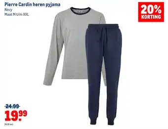 Makro Pierre Cardin heren pyjama Navy aanbieding