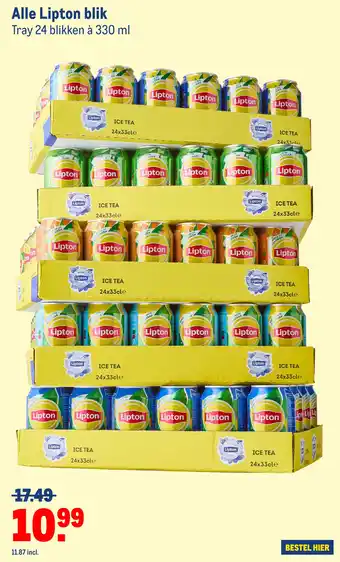 Makro Alle Lipton blik Tray 24 blikken à 330 ml aanbieding