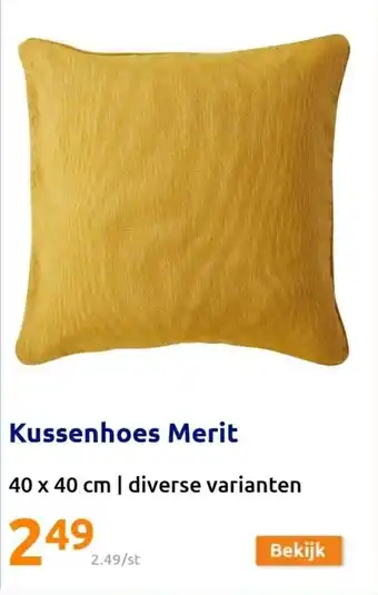 Action Kussenhoes Merit 40 x 40cm aanbieding