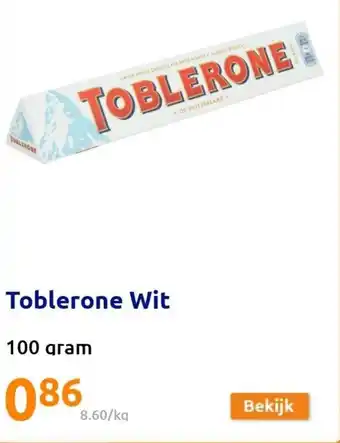 Action Toblerone Wit 100g aanbieding