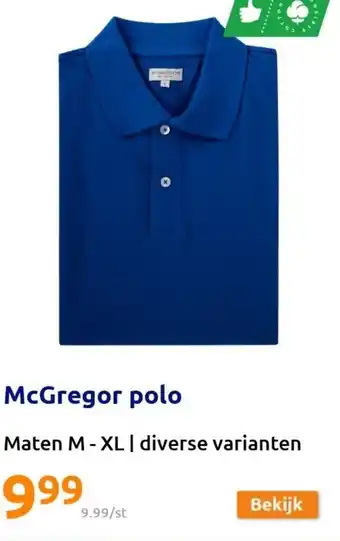 Action McGregor polo Maten M - XL aanbieding