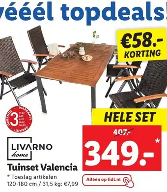 Lidl Livarno home Tuinset Valencia aanbieding