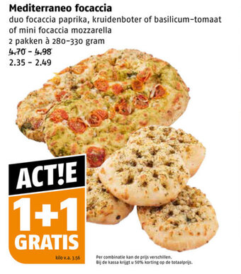 Poiesz Mediterraneo focaccia aanbieding