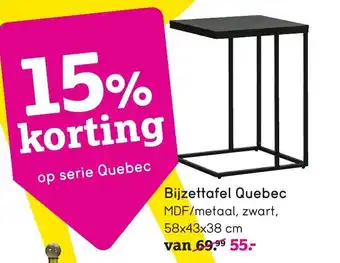 Leen Bakker Bijzettafel Quebec 58x43x38 cm aanbieding