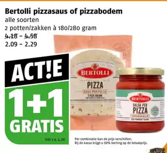 Poiesz Bertolli pizzasaus of pizzabodem 180/280g aanbieding