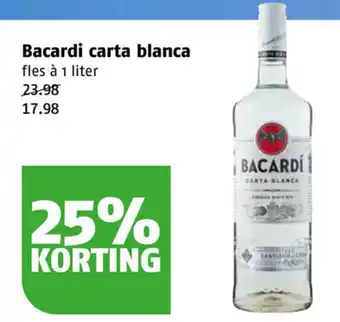 Poiesz Bacardi carta blanca 1 liter aanbieding