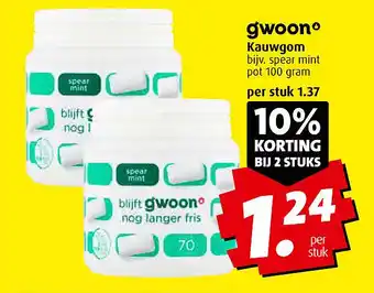 Boni gwoon Kauwgom 100g aanbieding