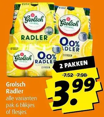 Boni Grolsch Radler aanbieding