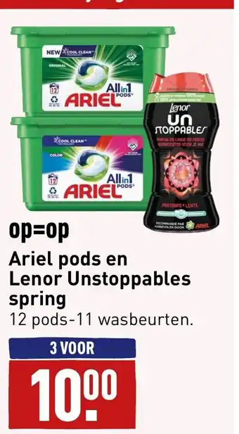 ALDI Ariel pods en Lenor Unstoppables spring aanbieding