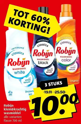 Boni Robijn klein&krachtig wasmiddel aanbieding