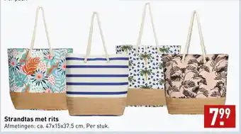 ALDI Strandtas met rits 47x15x37.5 cm aanbieding