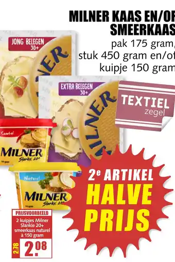 MCD Supermarkt Milner kaas en/of smeerkaas 150g aanbieding